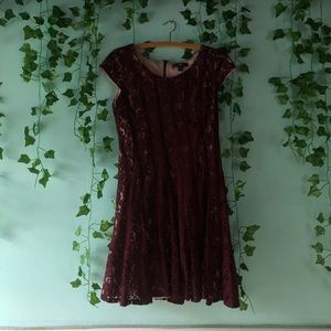 🌿maroon formal lace dress (short)